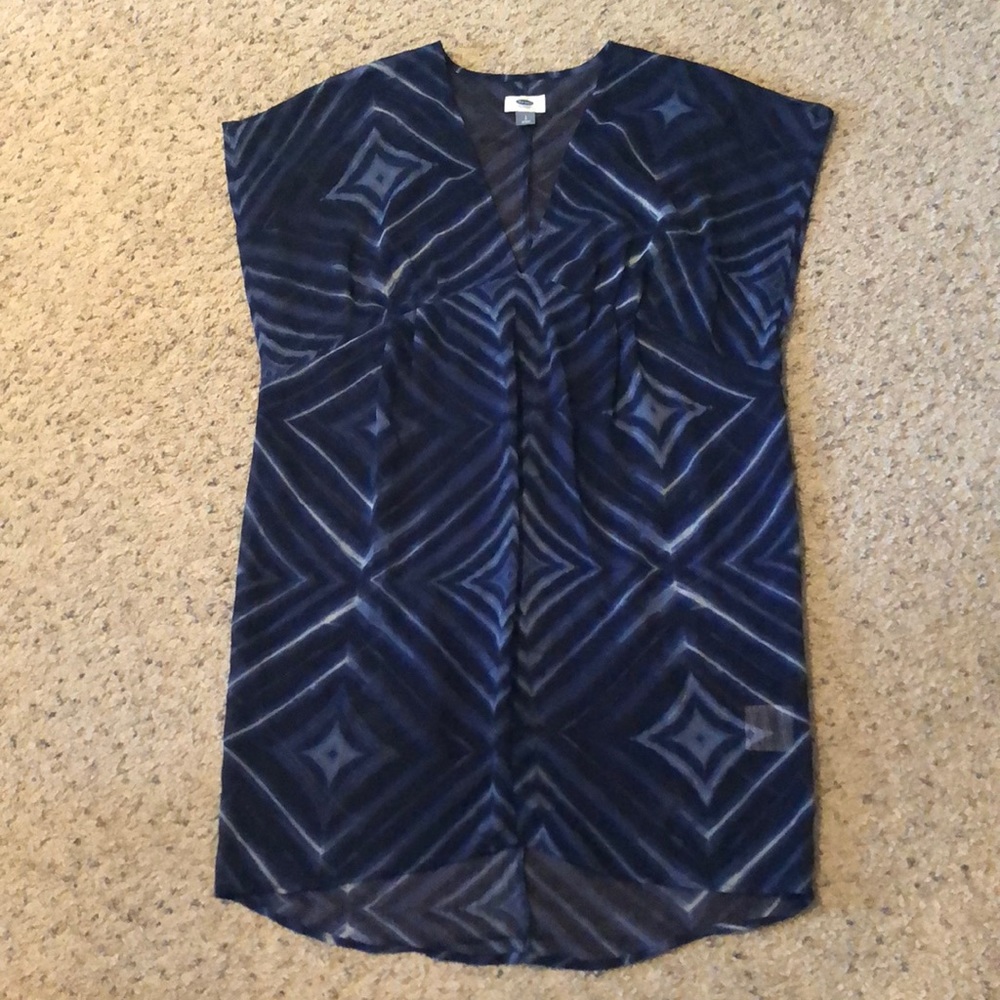 Navy sheer swim cover up